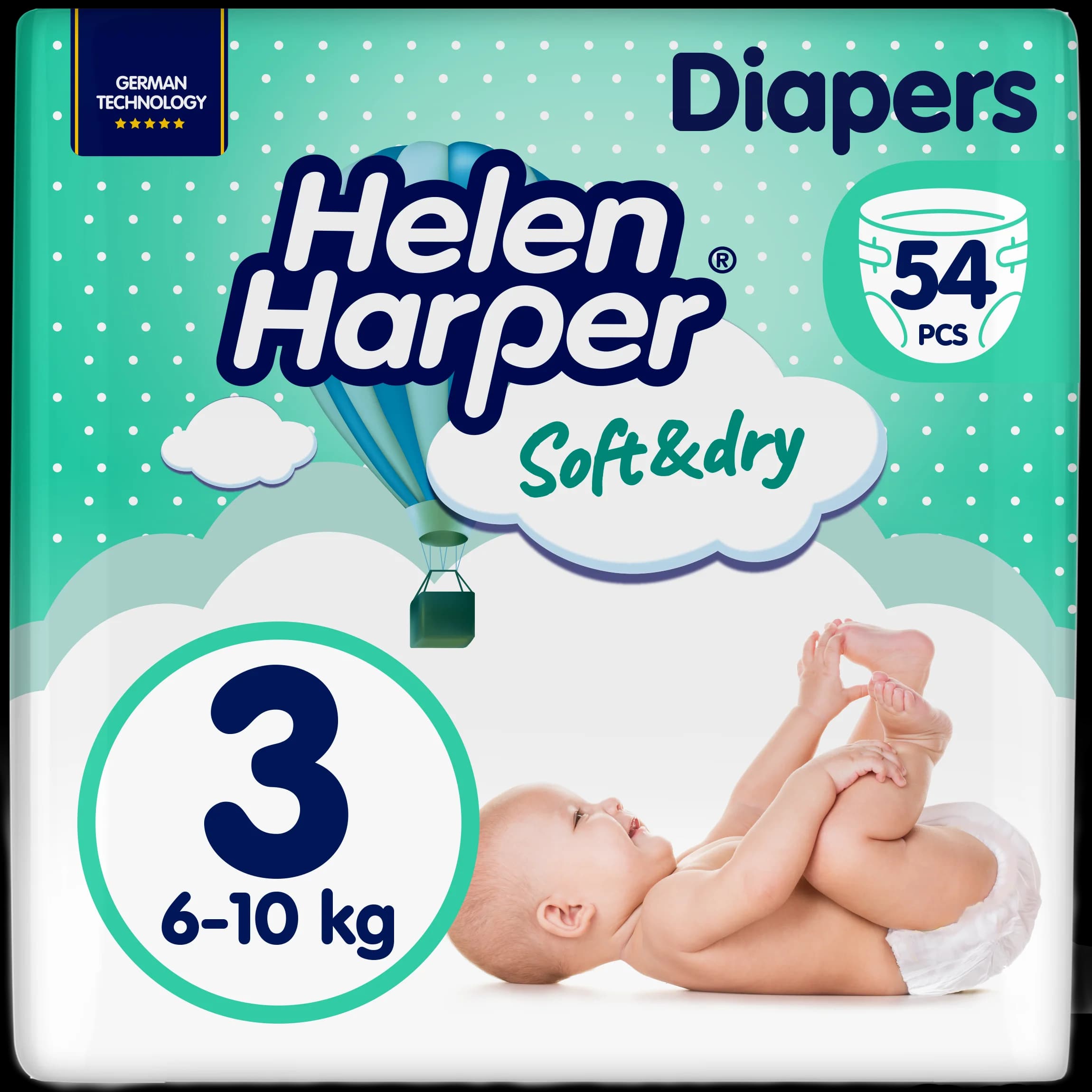Підгузки Helen Harper (Хелен Харпер) Soft & Dry midi 6-10 кг, 54 шт.