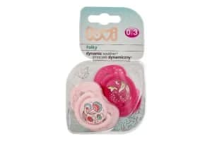 Пустушка силіконова динамічна Лові Фолкі (LOVI Folky) арт. 22/841, рожева, 0-3 місяці, 2 шт.