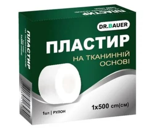 Пластир Dr. Bauer (Др. Баєр) тканинна основа, котушка, 1 см х 500 см, 1 шт.
