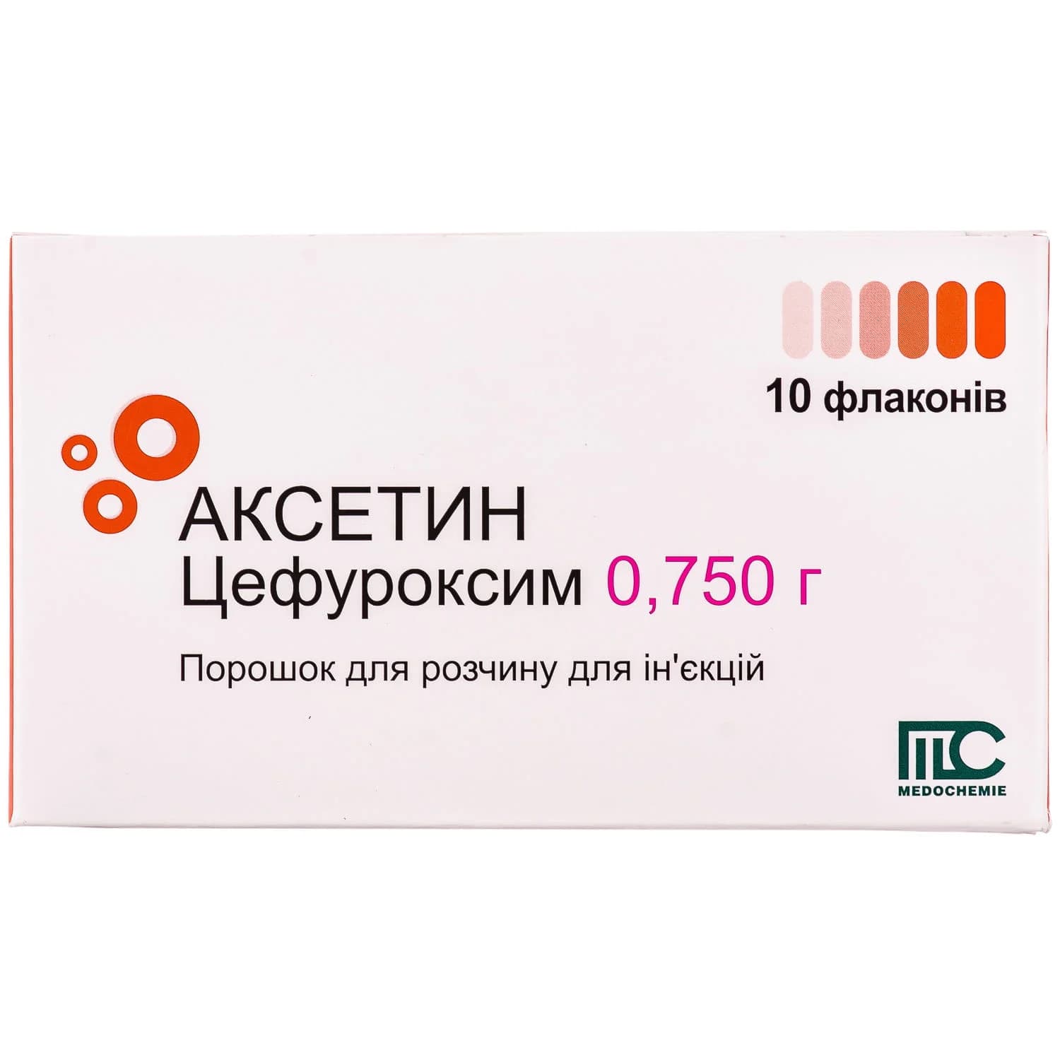 Аксетин порошок для інʼєкцій по 750 мг, 10 шт.