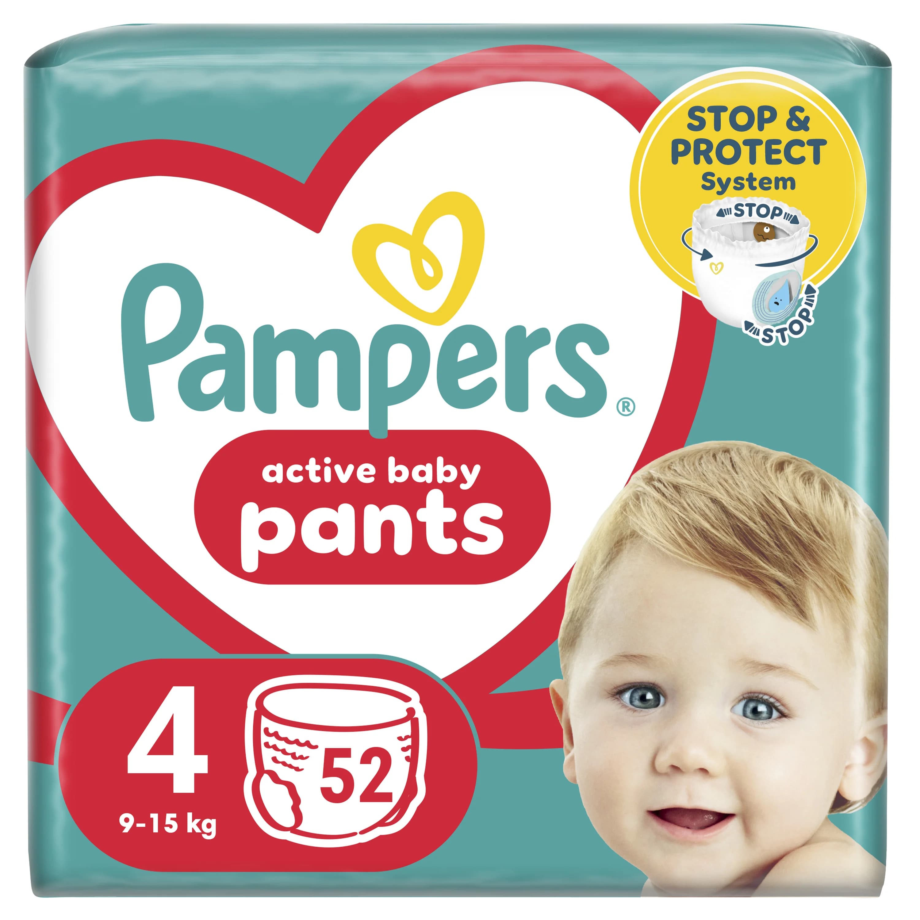 Підгузники-трусики Памперс Пантс 4 (Pampers Pants) (9-15 кг), 52 шт.