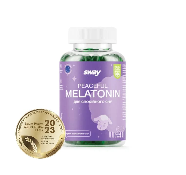 Sway (Свей) Мелатонін (Peaceful Melatonin) пастилки пектинові, 60 шт. - Баум Фарм
