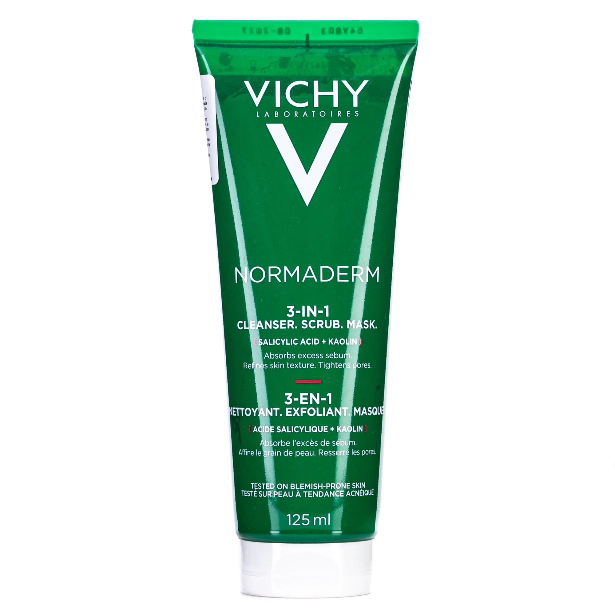 Засіб 3 в 1 для обличчя Vichy (Віши) Normaderm (Нормадерм) очищаючий гель для вмивання+скраб+маска, 125 мл