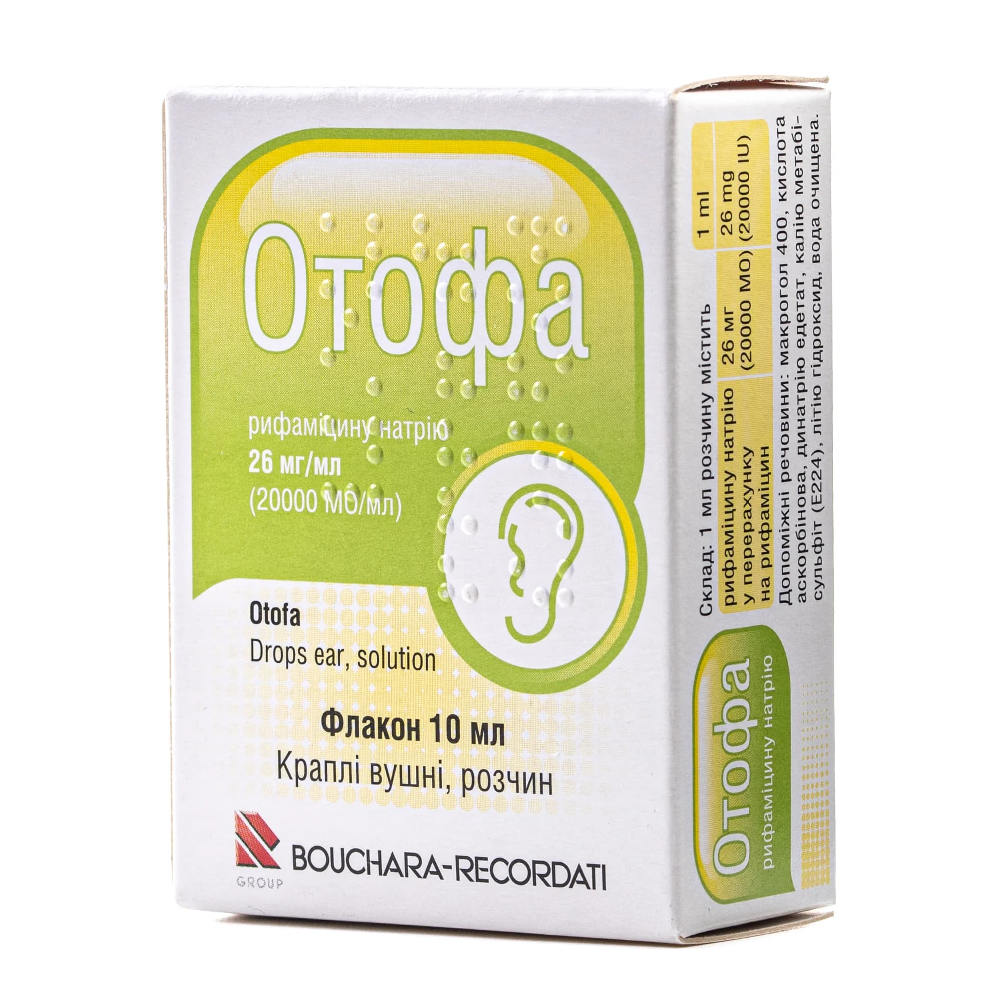 Отофа протимікробні краплі вушні, 10 мл