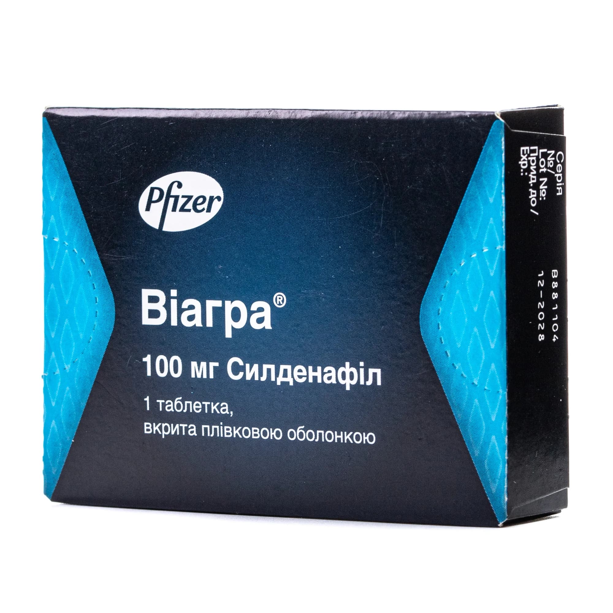 Віагра таблетки по 100 мг, 1 шт.