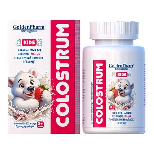 Колострум дитячий таблетки жувальні по 1200 мг, 60 шт.