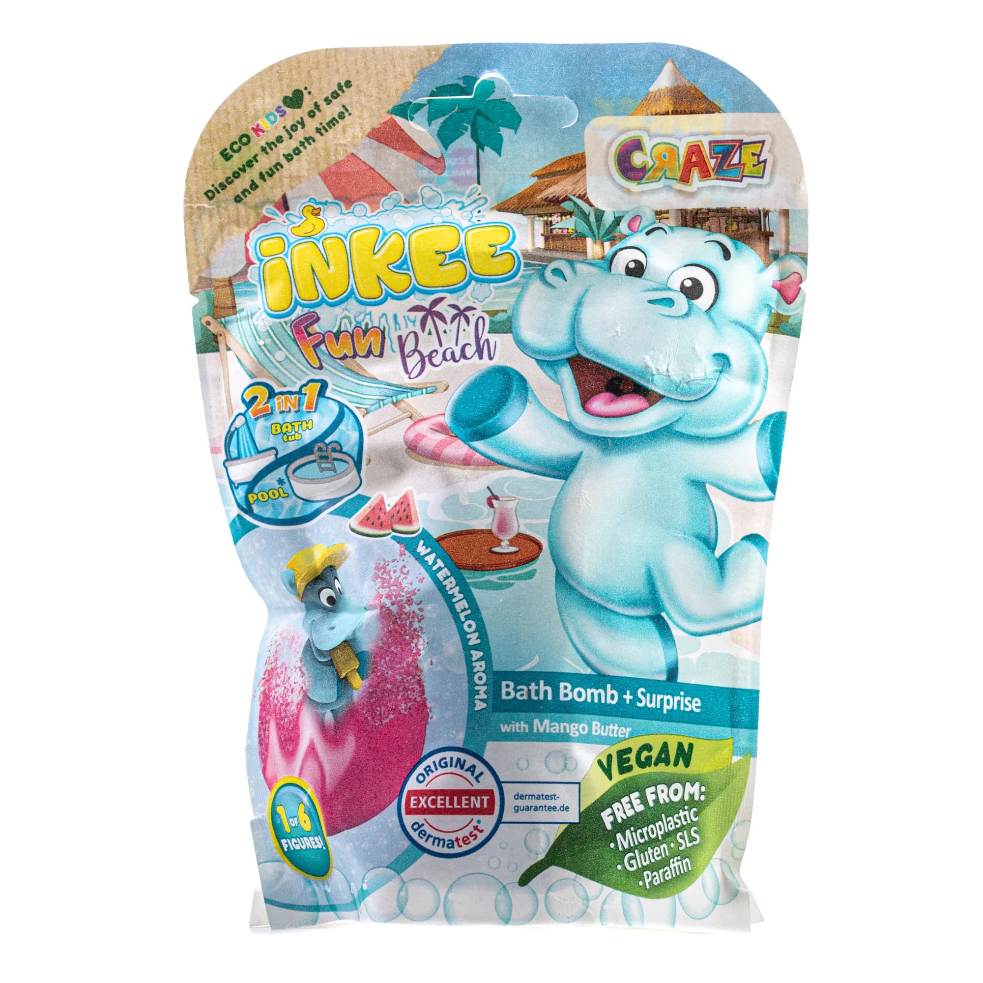 Бомба для ванн Inkee (Інкі) ароматна з іграшкою Бегемотики, 1 шт.