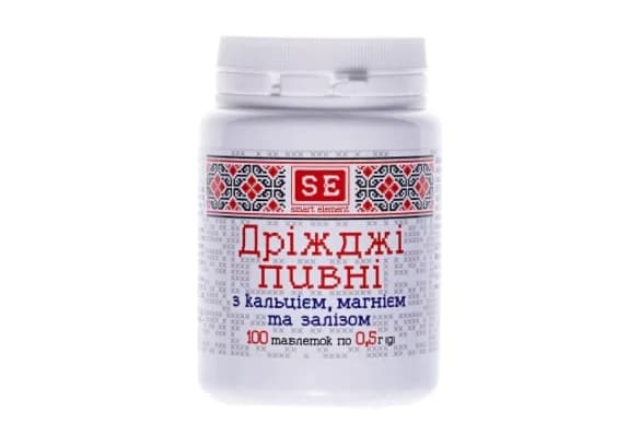 Дріжджі пивні Фармаком Ca+Mg+Fe таблетки, 100 шт.