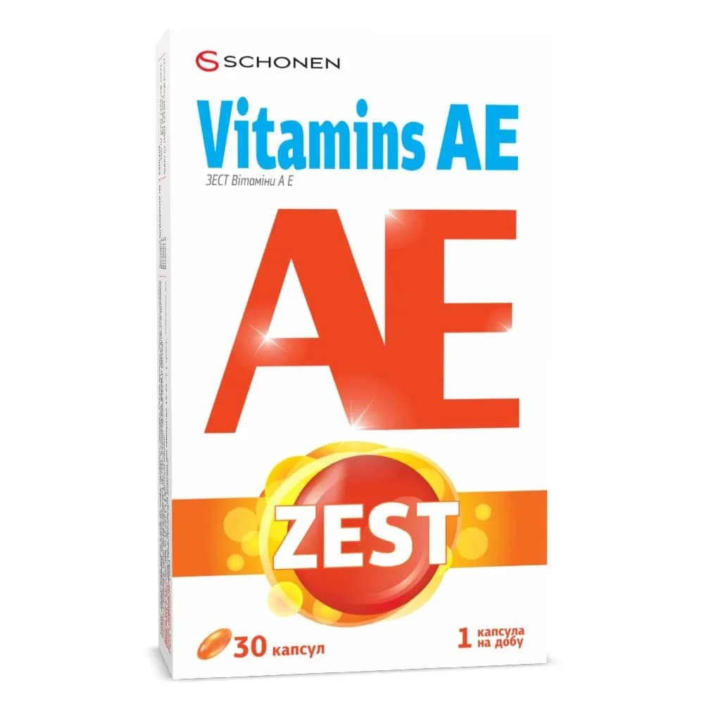 Зест (Zest) Вітамін А і Е капсули, 30 шт.