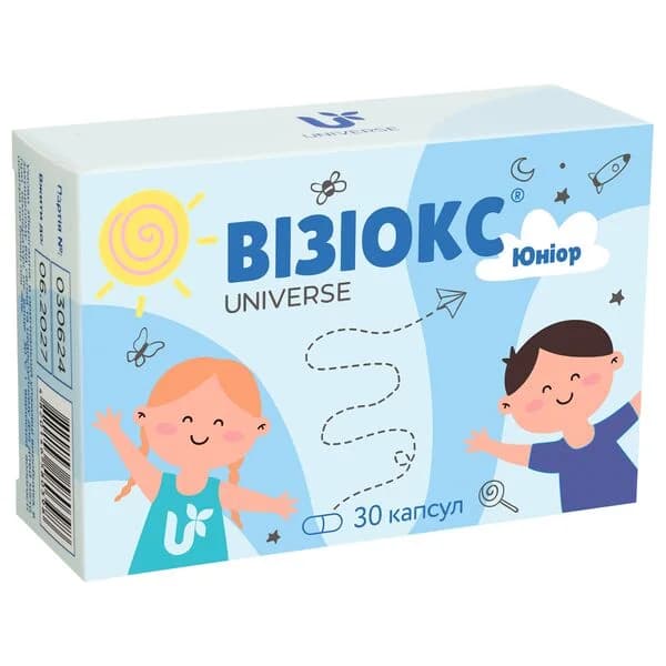 Візіокс Юніор комплекс для підтримки зору у дітей в капсулах по 500 мг, 30 шт.