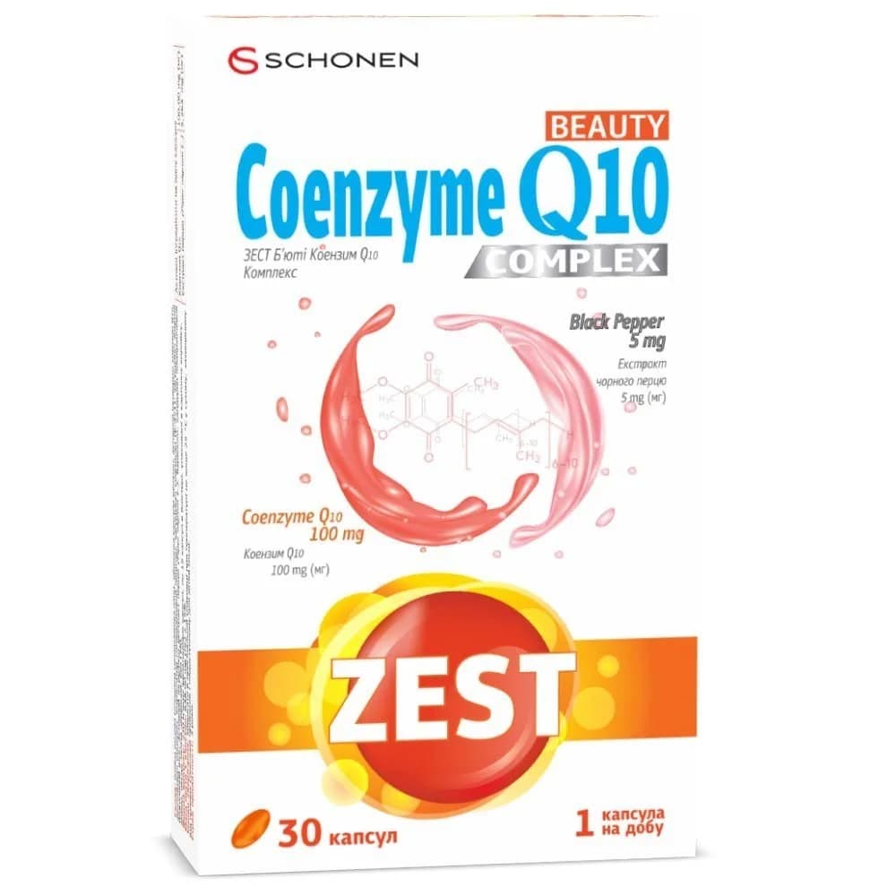 Зест (Zest) Б’Юті Коензим Q10 Комплекс, капсули 30 шт.