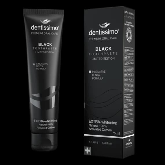Зубна паста Dentissimo (Дентіссімо) Екстра-вайтінг блек, 75 мл
