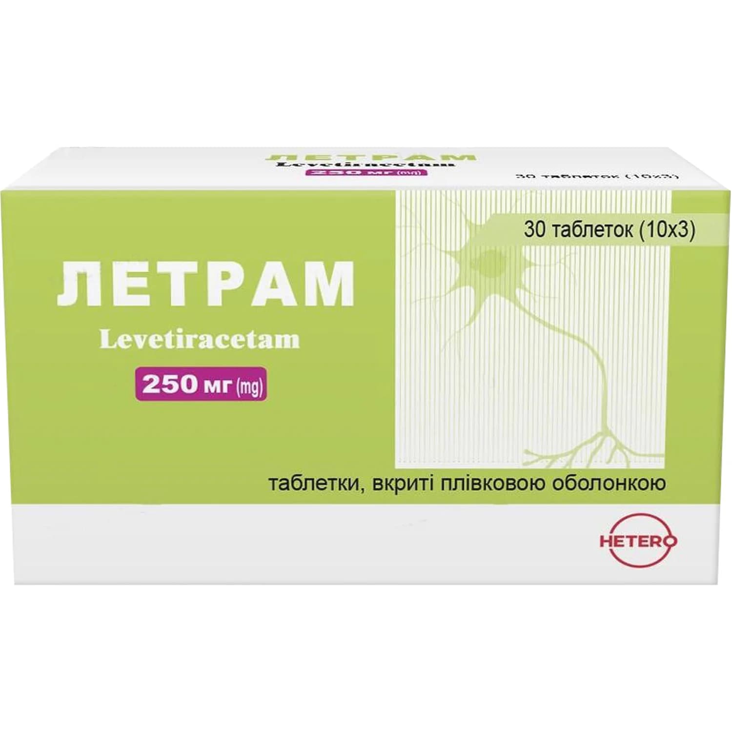 Летрам таблетки по 250 мг, 30 шт.