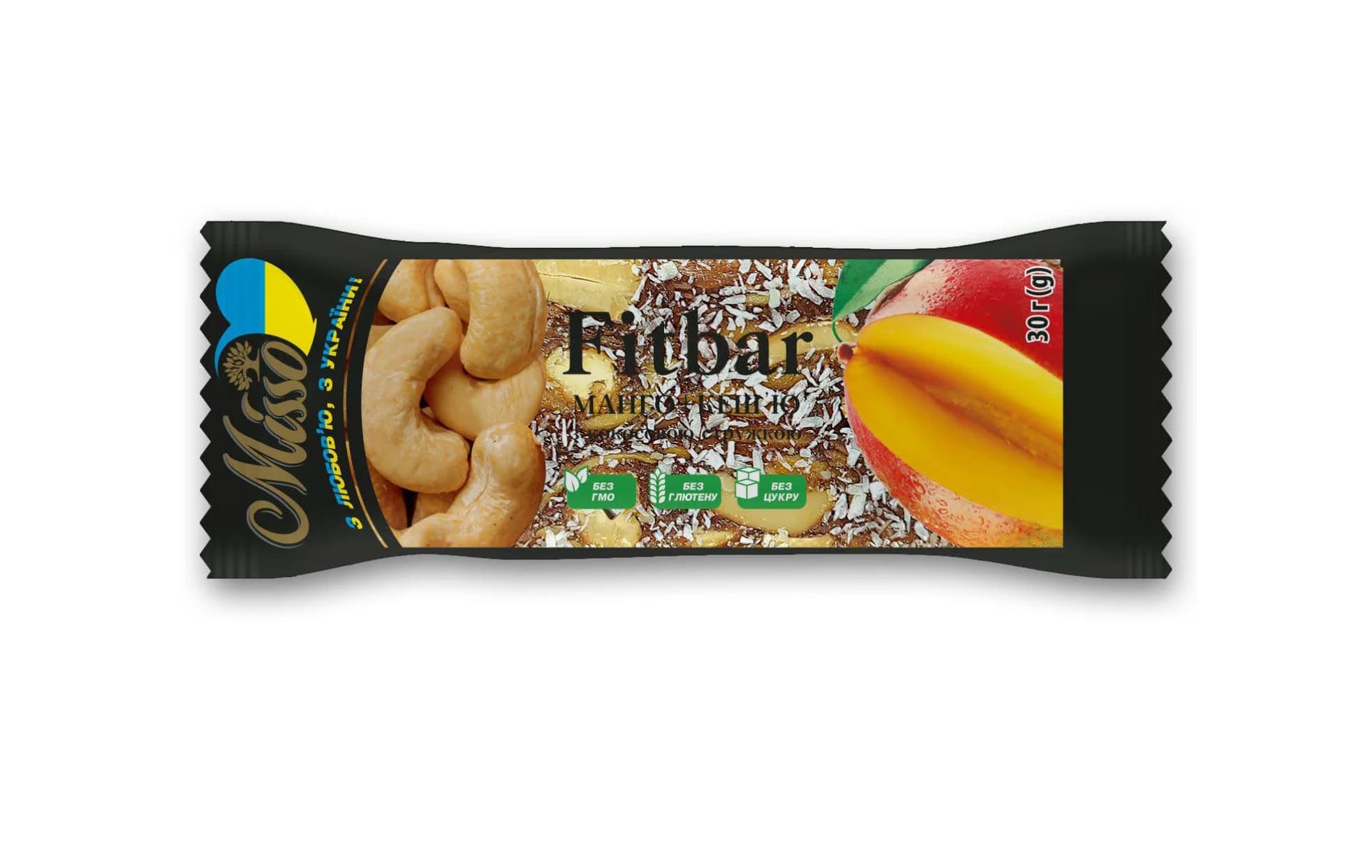 Батончик Misso (Місо) Fitbar манго-кеш’ю, 30 г
