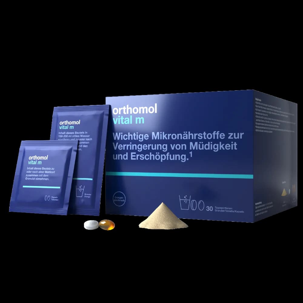 Ортомол Вітал М (Orthomol Vital M) Апельсин (для чоловіків) гранули+таблетки+капсули, курс на 30 днів