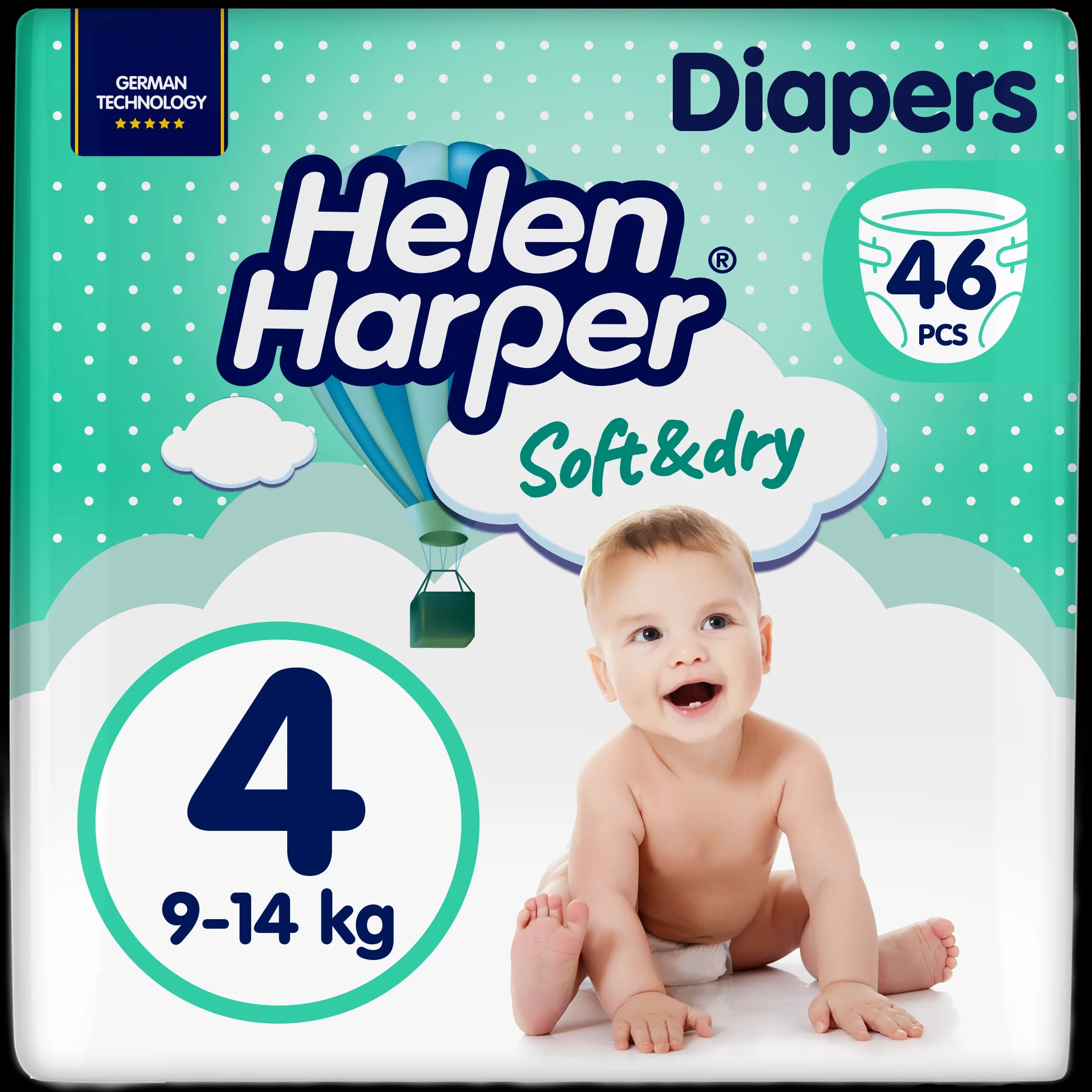 Підгузки Helen Harper (Хелен Харпер) Soft & Dry Maxi 4 (7-18кг), 46 шт.
