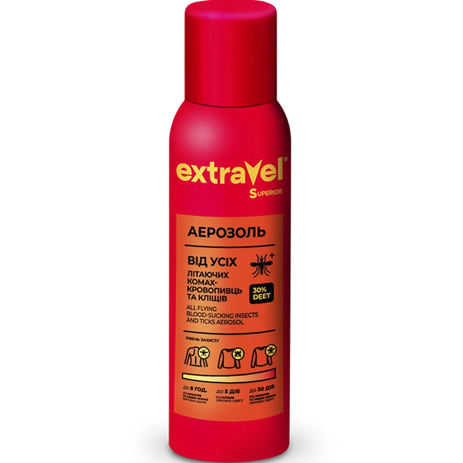 Аерозоль-репелент ExtraVel (Екстревел) Superior від усіх літаючих комах та кліщів, 100 мл