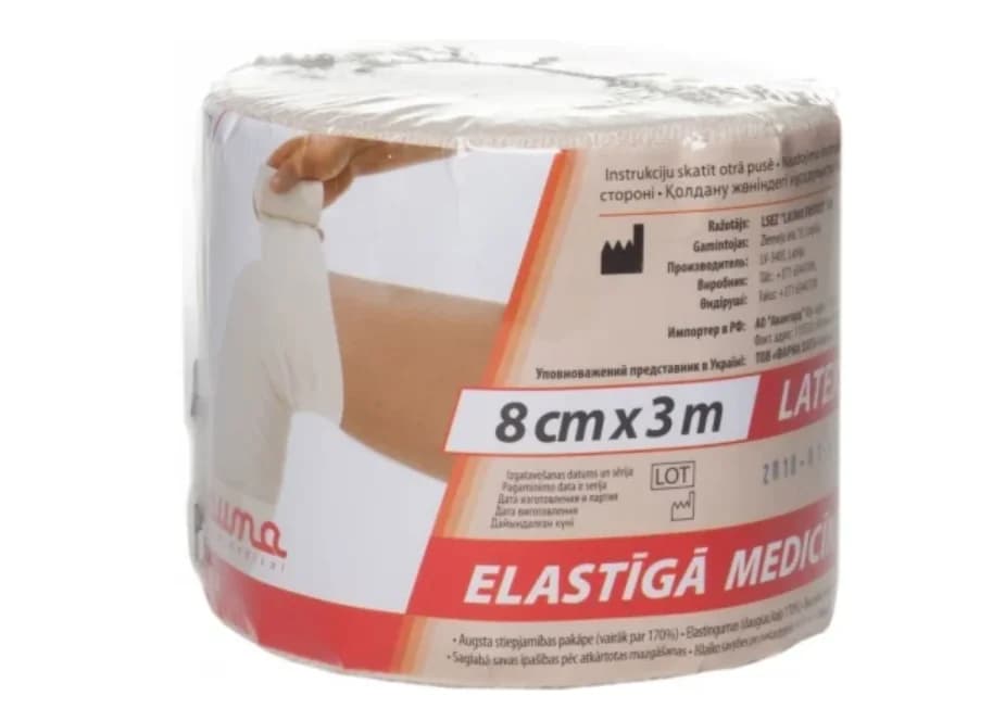 Бинт еластичний Lauma (Лаума) 8 см*3,0 м - Екомед