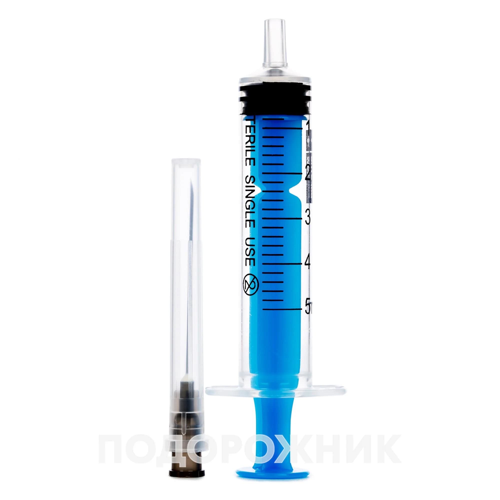 Шприц 3-компонентний стерильний Луер Сліп 22G (0,7х40 мм), 5 мл - Моя Аптечка