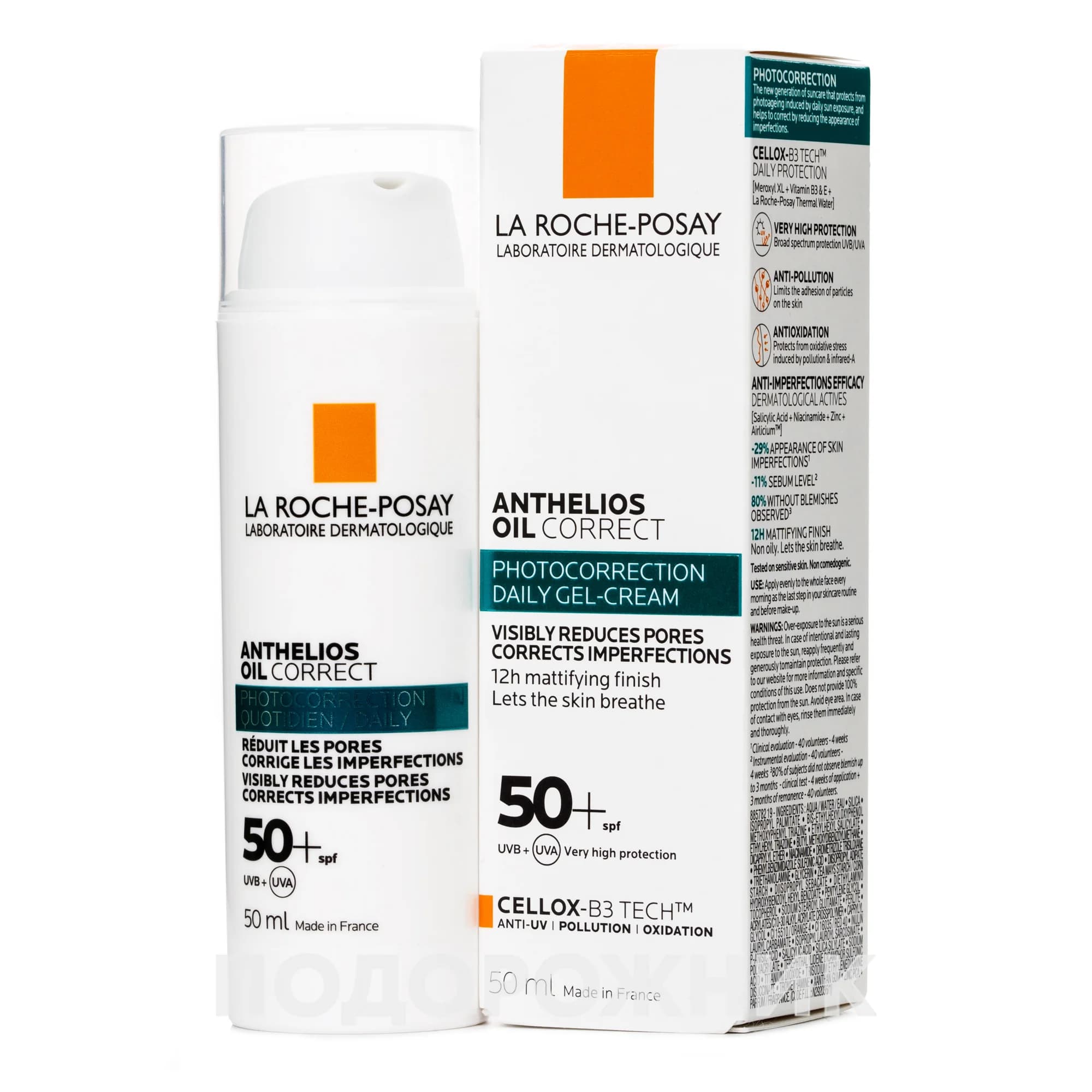 Сонцезахисний гель-крем La Roche-Posay (Ля Рош-Позе) Anthelio коригуючий для проблемної шкіри SPF50+, 50 мл