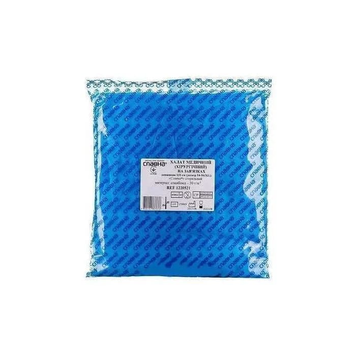 Халат Славна медичний хірургічний стерильний, на зав’язках, розмір XL, 1 шт.