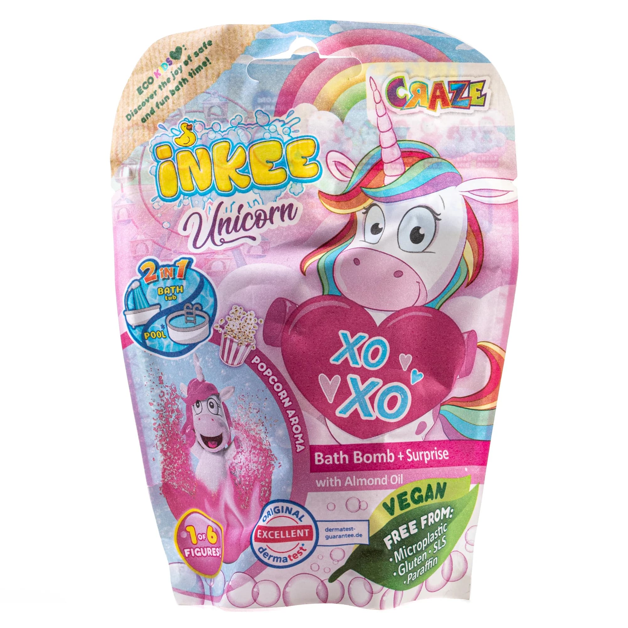Бомба для ванн Inkee (Інкі) з іграшкою Милі Єдинорожки, 1 шт.
