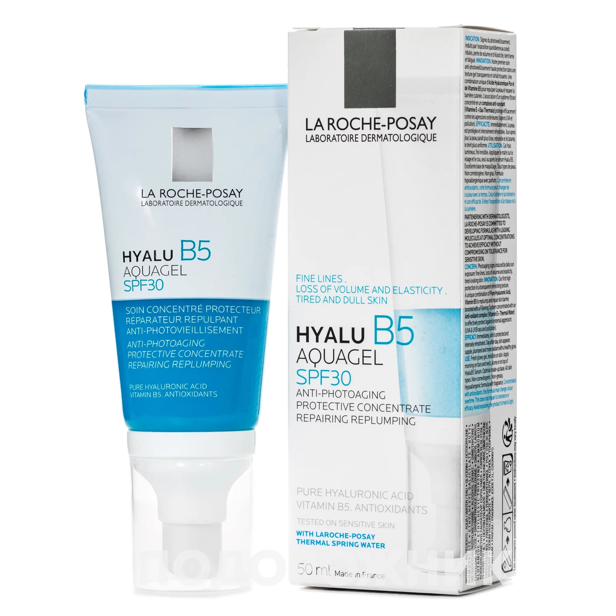 Аквагель для обличчя La Roche-Posay (Ля Рош-Позе) Гіалу Б5 проти фотостаріння та втрати пружності, SPF30, 50 мл