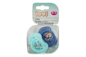 Пустушка силіконова динамічна Лові Фолкі (LOVI Folky) арт. 22/841, блакитна, 0-3 місяці, 2 шт.