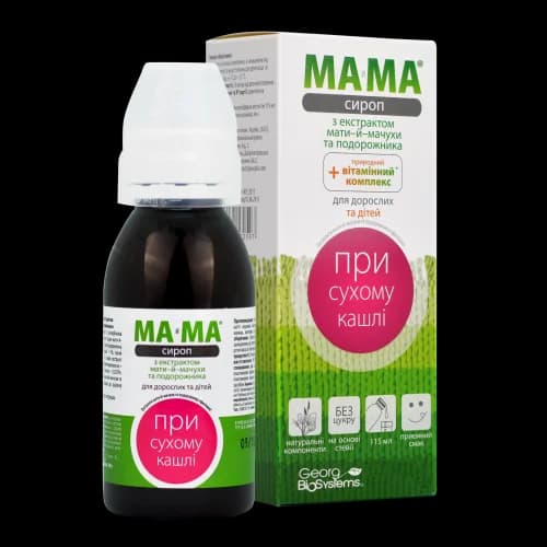Ма-і-Ма сироп з екстрактом мати-і-мачухи та подорожника при сухому кашлі, 115 мл