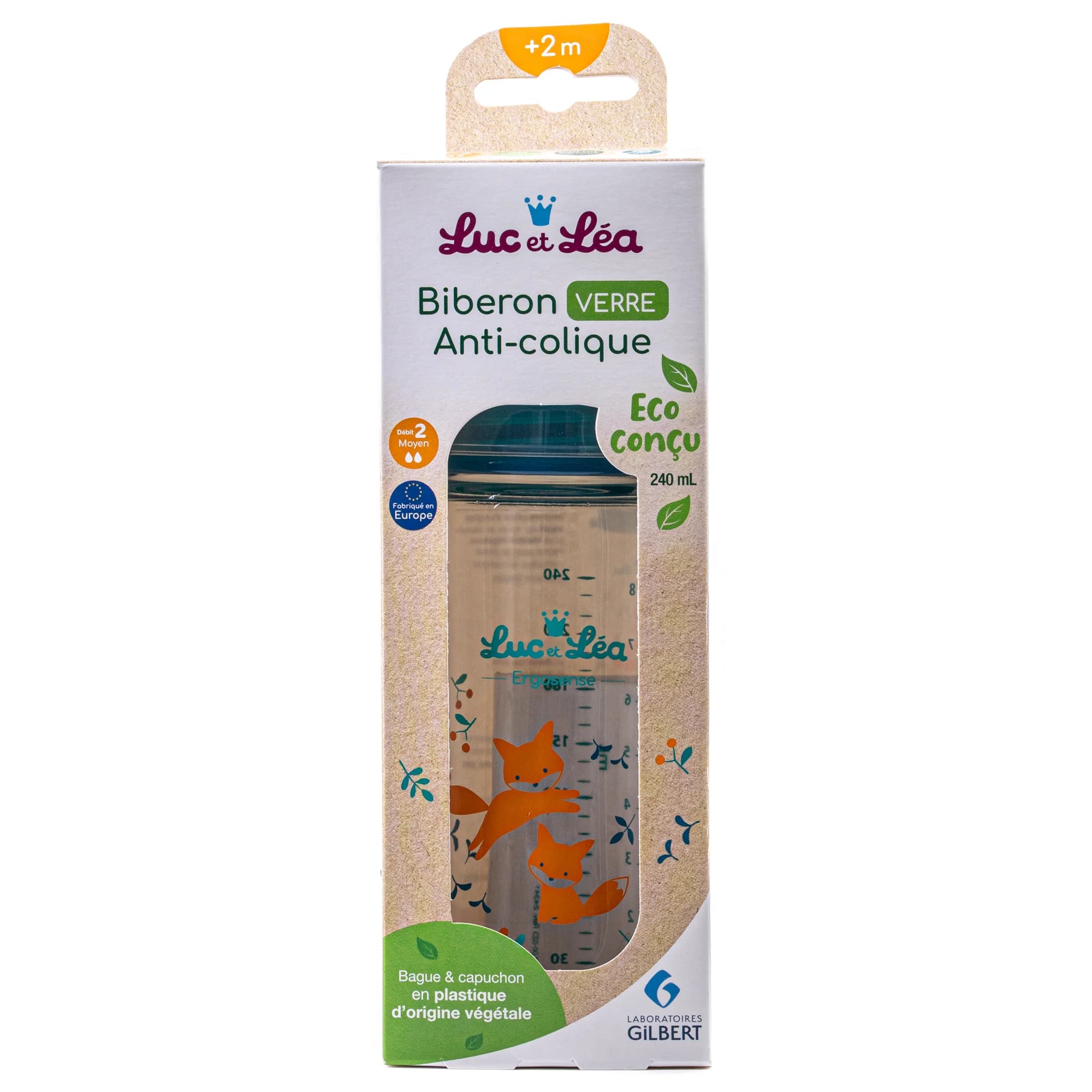Пляшечка Luc et Lea (Люкетлі) Антиколік, скляна, 240 мл