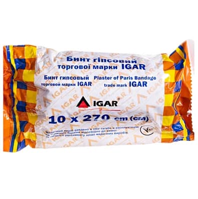 Бинт гіпсовий Ігар (Igar) розмір 270 х 10 см, 1 шт.
