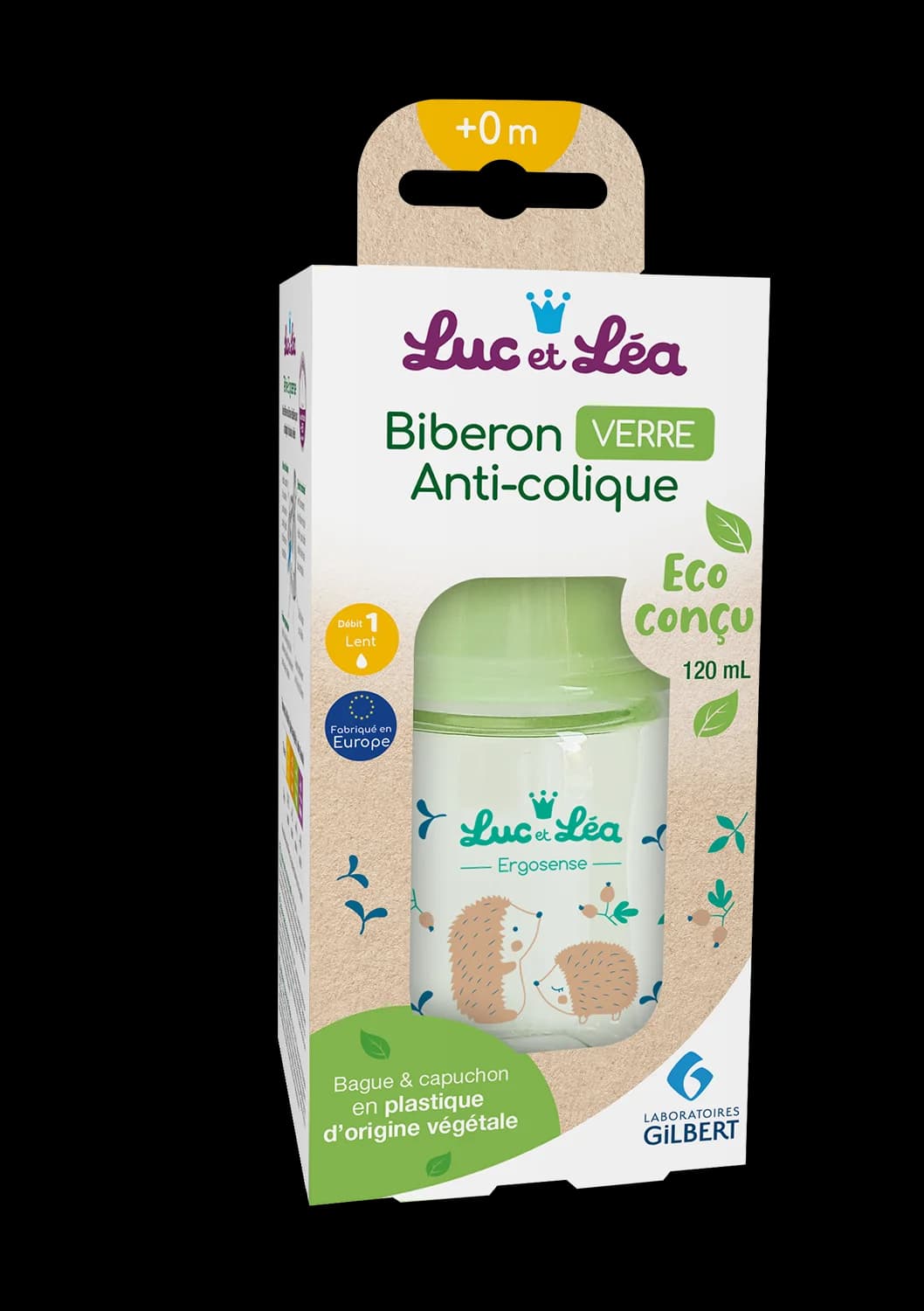 Пляшечка Luc et Lea (Люкетлі) Антиколік, скляна, 120 мл