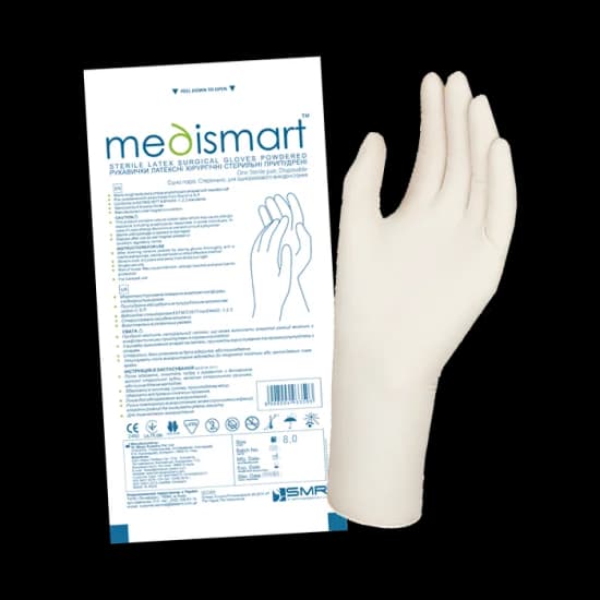 Рукавиці Медісмарт (Medismart) хірургічні стерильні латексні припудрені, розмір 7, 1 пара
