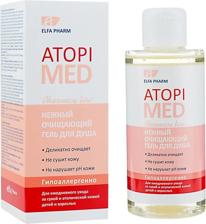 Гель для душу Elfa Pharm Atopi Med (Ельфа Фарм Атопі Мед) ніжний очищаючий, 400 мл