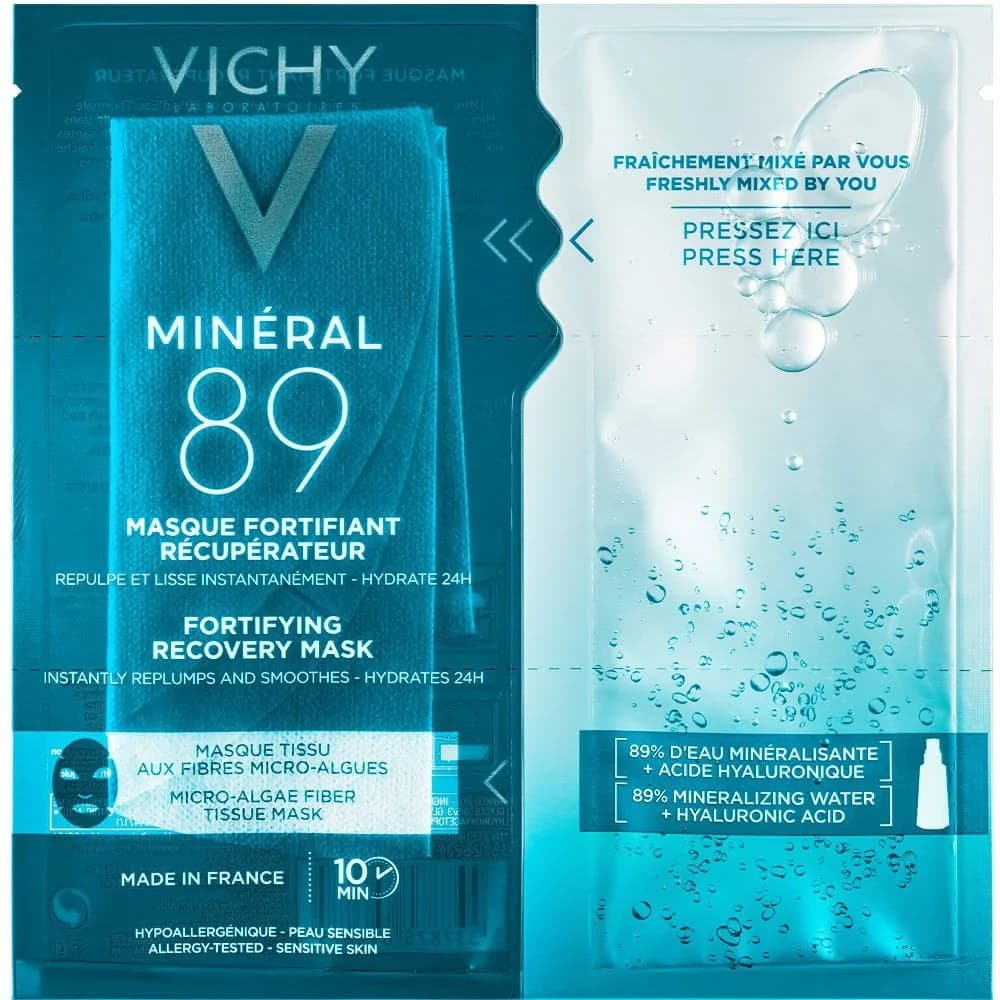 Маска для обличчя Vichy (Віши) Mineral 89 тканинна, для зволоження і відновлення шкіри, 29 мл
