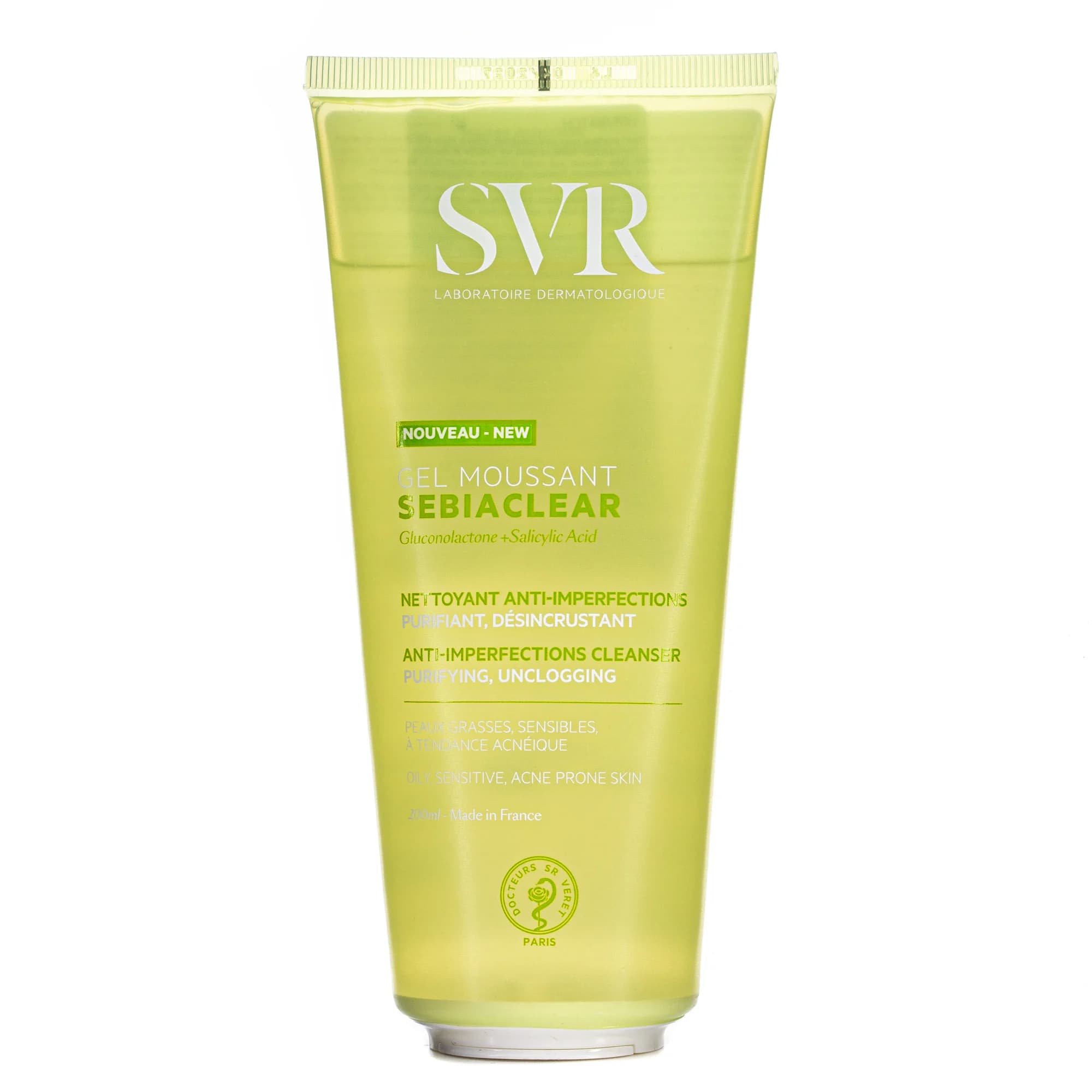 Гель для обличчя SVR (СВР) Sebiaclear очищаючий, для жирної і чутливої шкіри, 200 мл