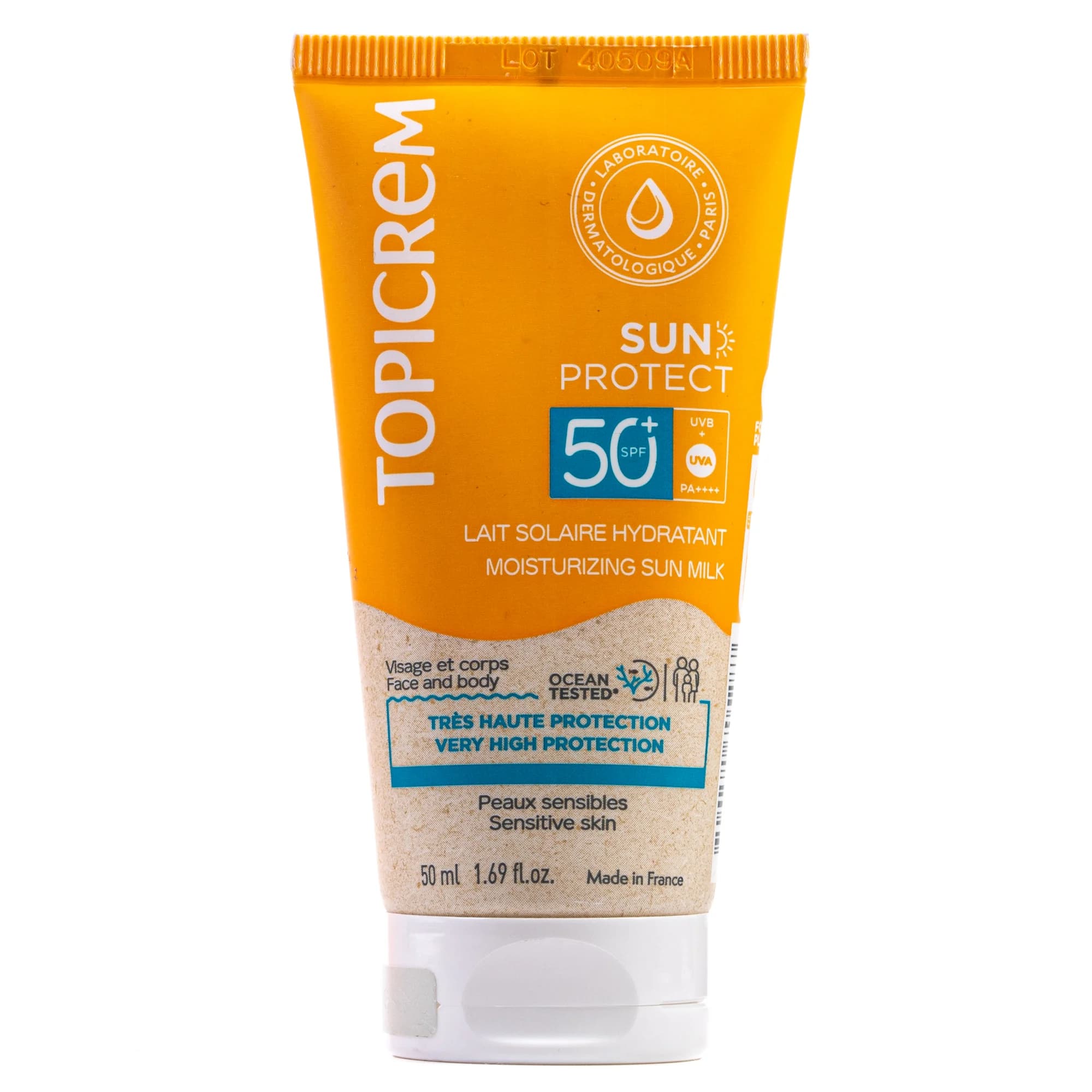Молочко сонцезахисне Topicrem (Топікрем) Sun Protect SPF50+ для обличчя та тіла, зволожувальне, 50 мл